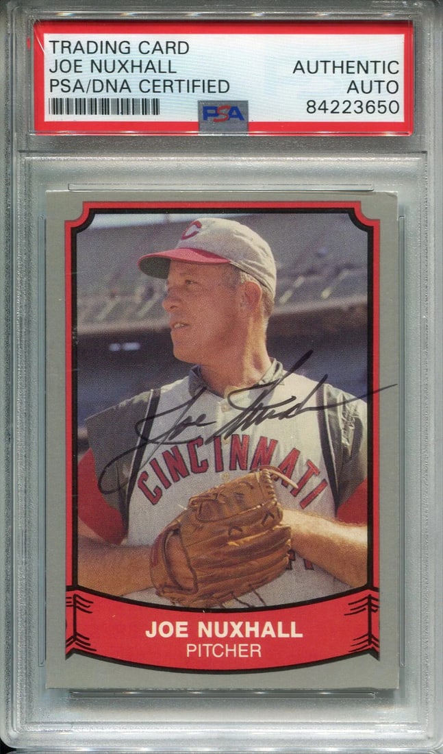 (PSA) Joe Nuxhall Autographed 1989 Pacific Card #161 (1 of 1)