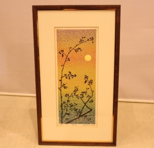 Signed Munenori Makino Sosh?/ Autumn Attire 1981 Japanese Woodblock Print: Signed Munenori Makino Sosh?/ Autumn Attire 1981 Japanese Woodblock Print This listing features Signed Munenori Makino Sosh?/ Autumn Attire 1981 Japanese Woodblock Print. Item specifics are provided