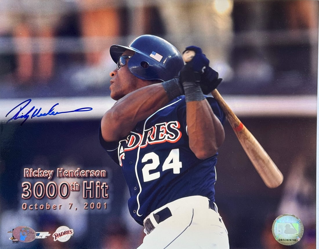 Holo) Rickey Henderson Autographed 8x10 Baseball Photo (Henderson (1 of 1)