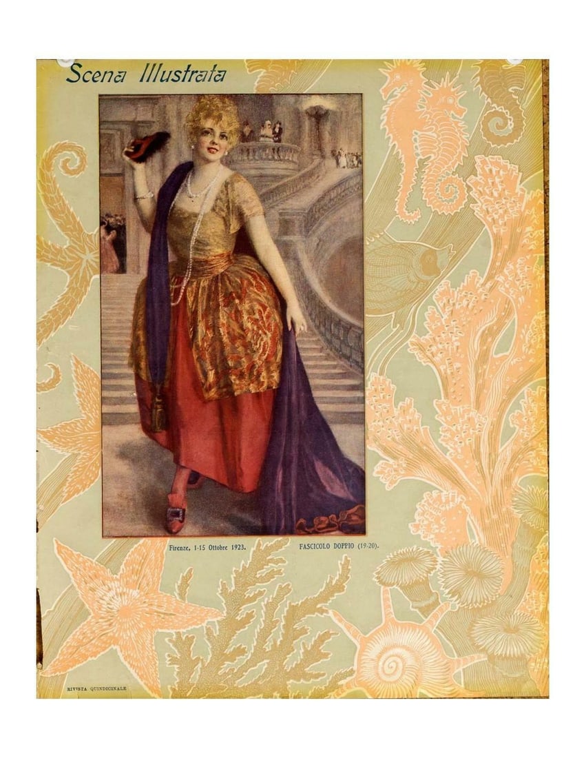 1932 Scena Illustrata Arts Literature Music Theatre Cover Woman 10 (1 of 1)
