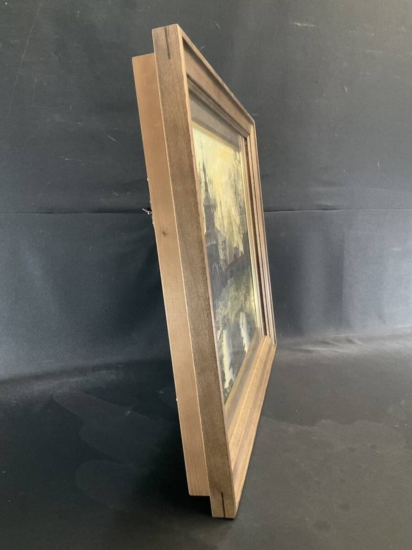 38x45.5 cm - Russian Oil Painting Church Landscape by Nasonov - Original Signed - 8