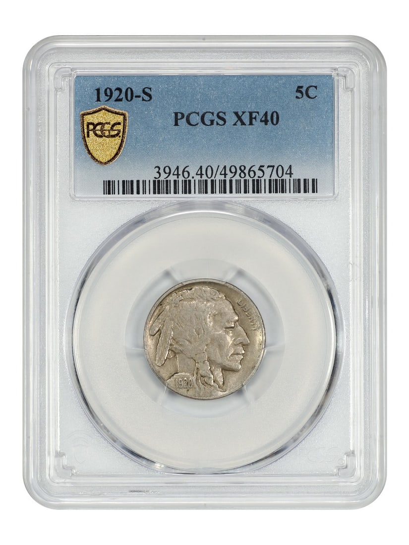 Buffalo Nickel - 1920-S 5C PCGS XF40: Buffalo Nickel - 1920-S 5C PCGS XF40 This listing features Buffalo Nickel - 1920-S 5C PCGS XF40. Item specifics are provided below. Item Specifics: Certification: PCGS Certification Number: 49865704 C