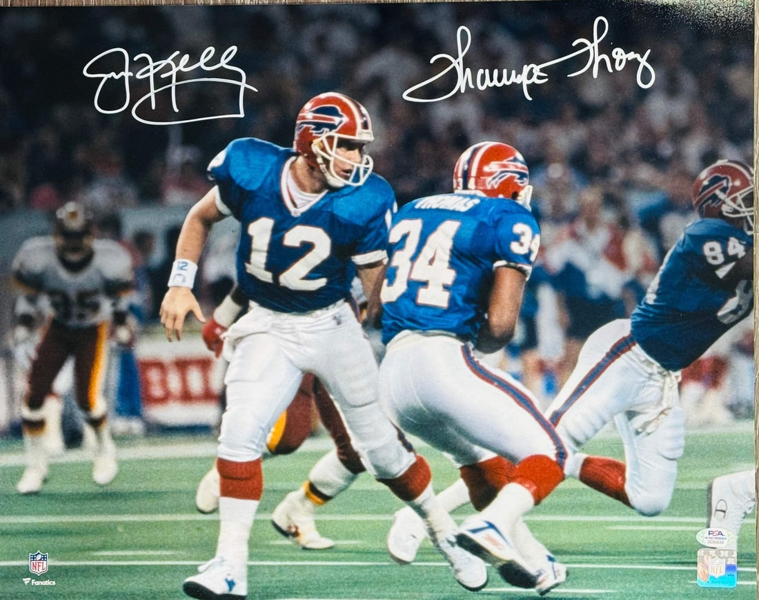 (PSA) Jim Kelly & Thurman Thomas Autographed Bills 16x20 Photo (1 of 1)