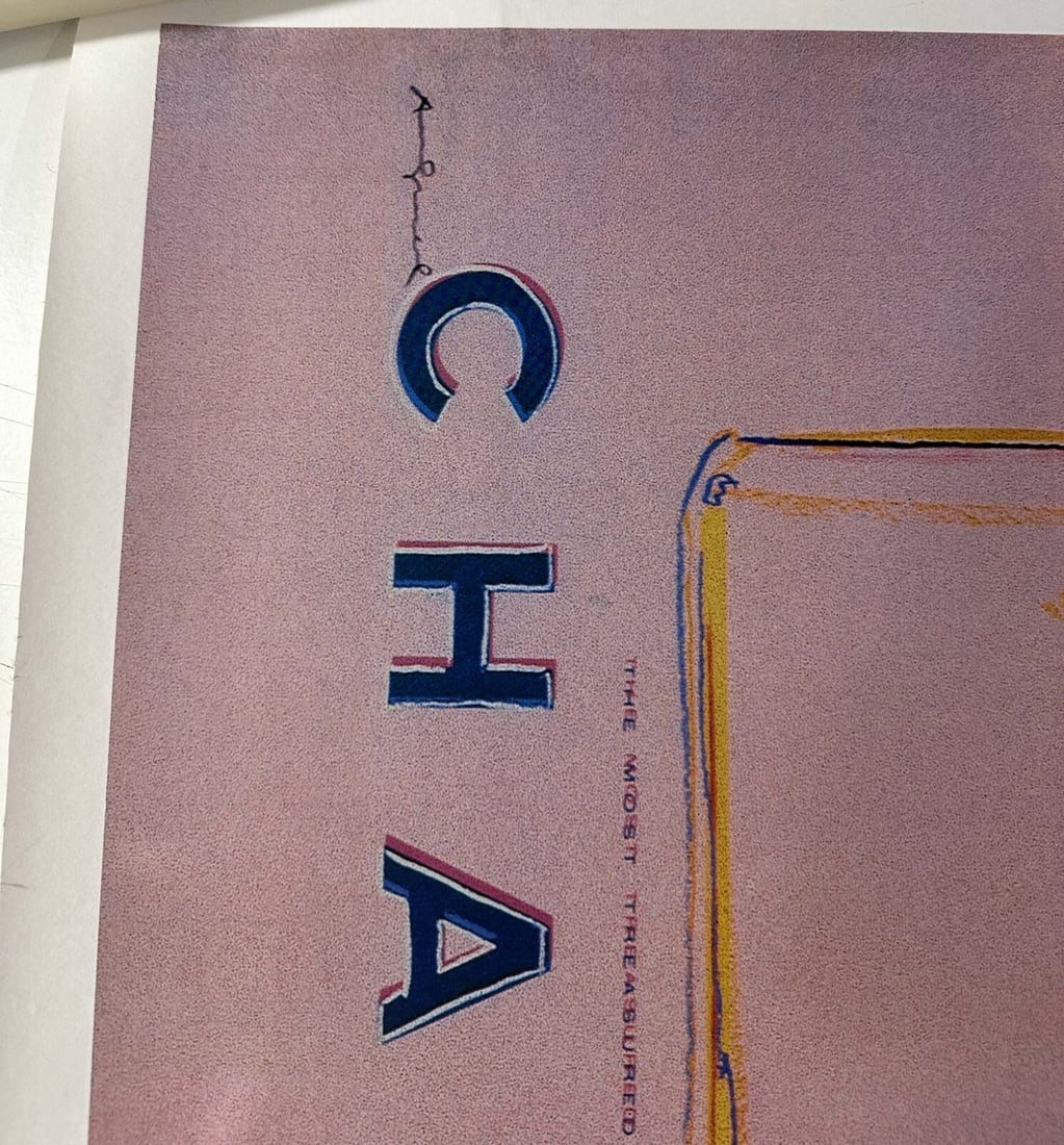 Inches Chanel Andy Warhol N5 Perfume Original On Linen Red/ Pink 22 X 29 - 7