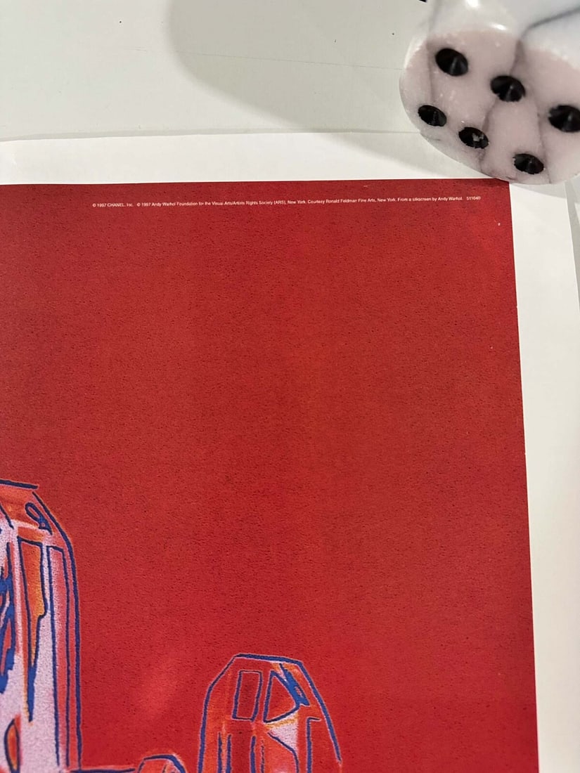 Inches Chanel Andy Warhol N5 Perfume Original On Linen Red/ Pink 22 X 29 - 8