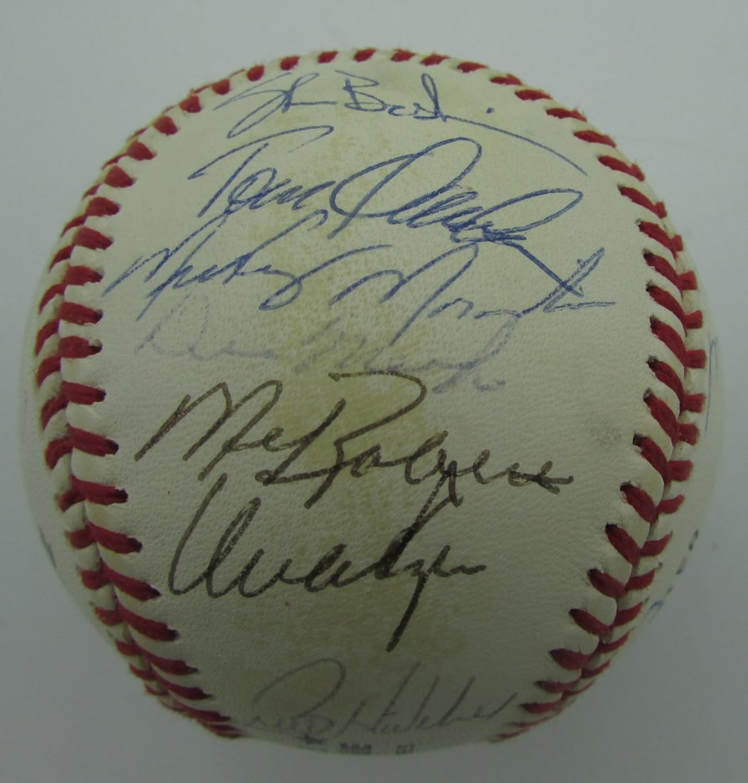 149234 1994 Phillies Team Signed by 26 ONL Baseball Fregosi Daulton - 6