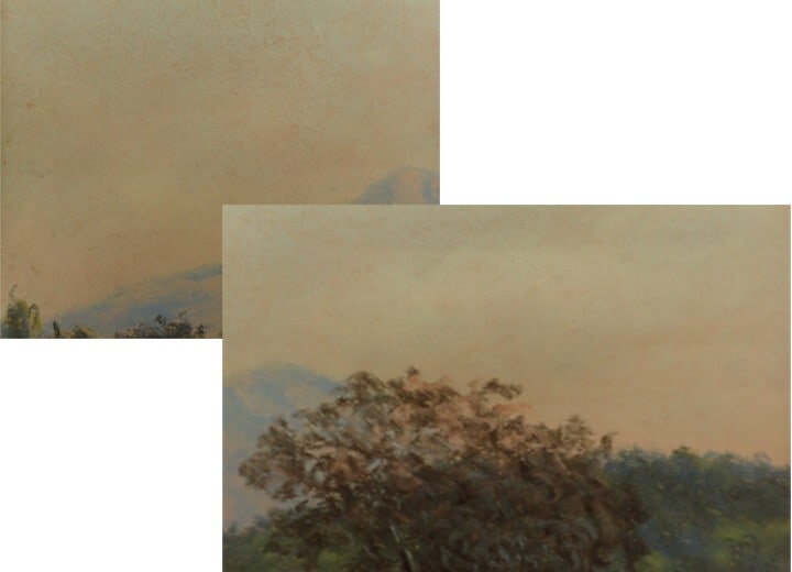 Landscape Rodolphe Planquette Signed Pastel on paper Painting Framed Mountain - 5