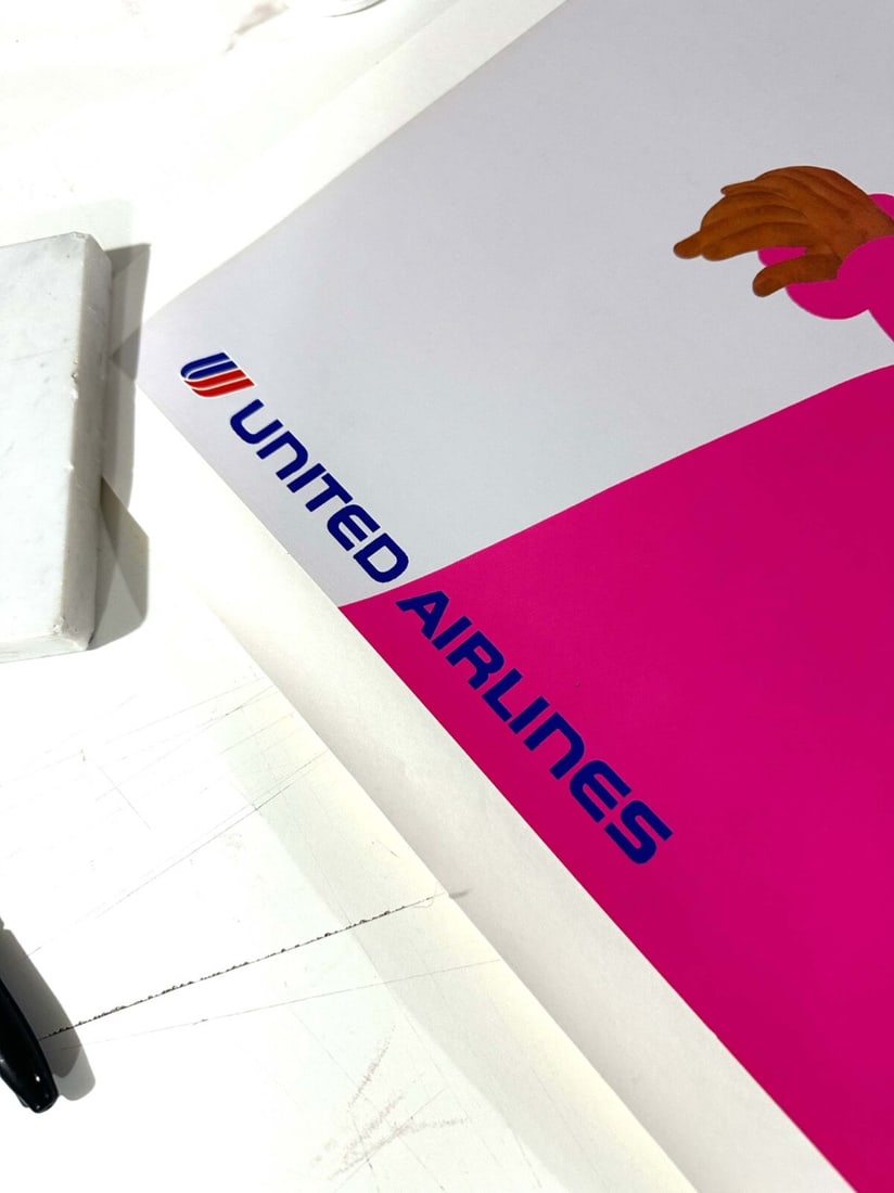 Linen United Airlines Hawaii Poster Pegge Hopper 1985 On - 5