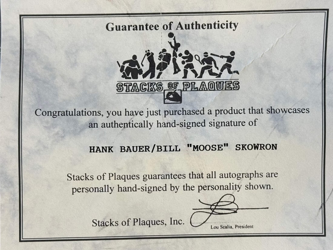 Photo Hank Bauer & Moose Skowron Autographed Yankees 8x10 - 2