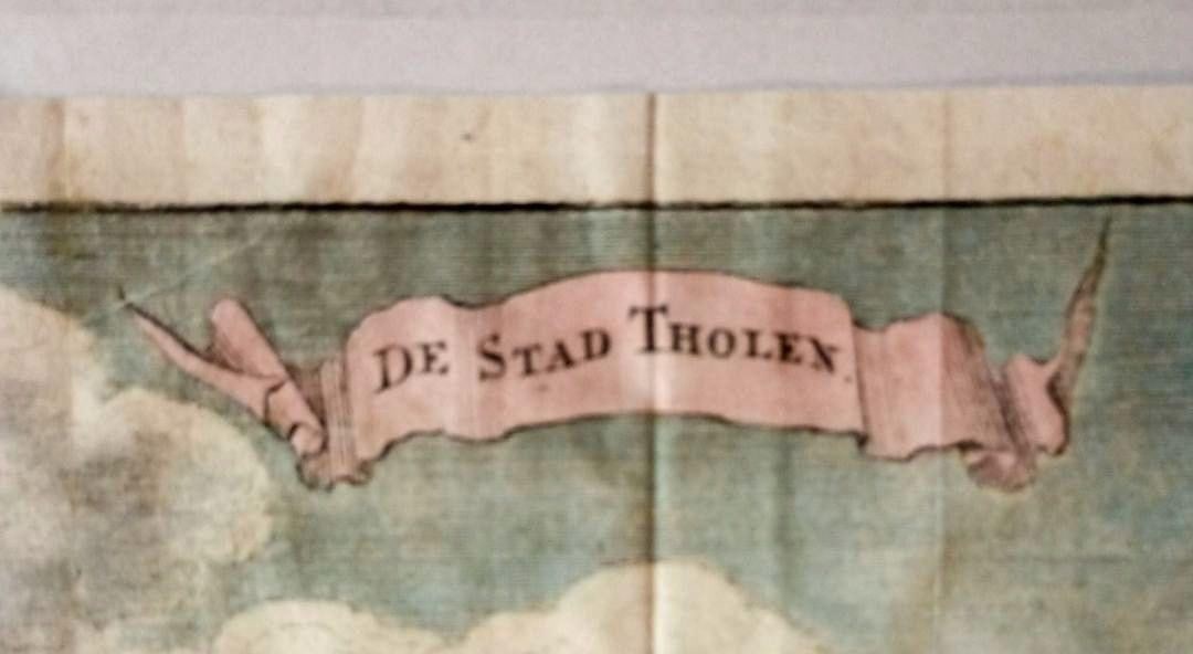 Map 1696 Hand Colored Engraving De Stad Tholen by Mattheus Smallegange Zeeland - 11
