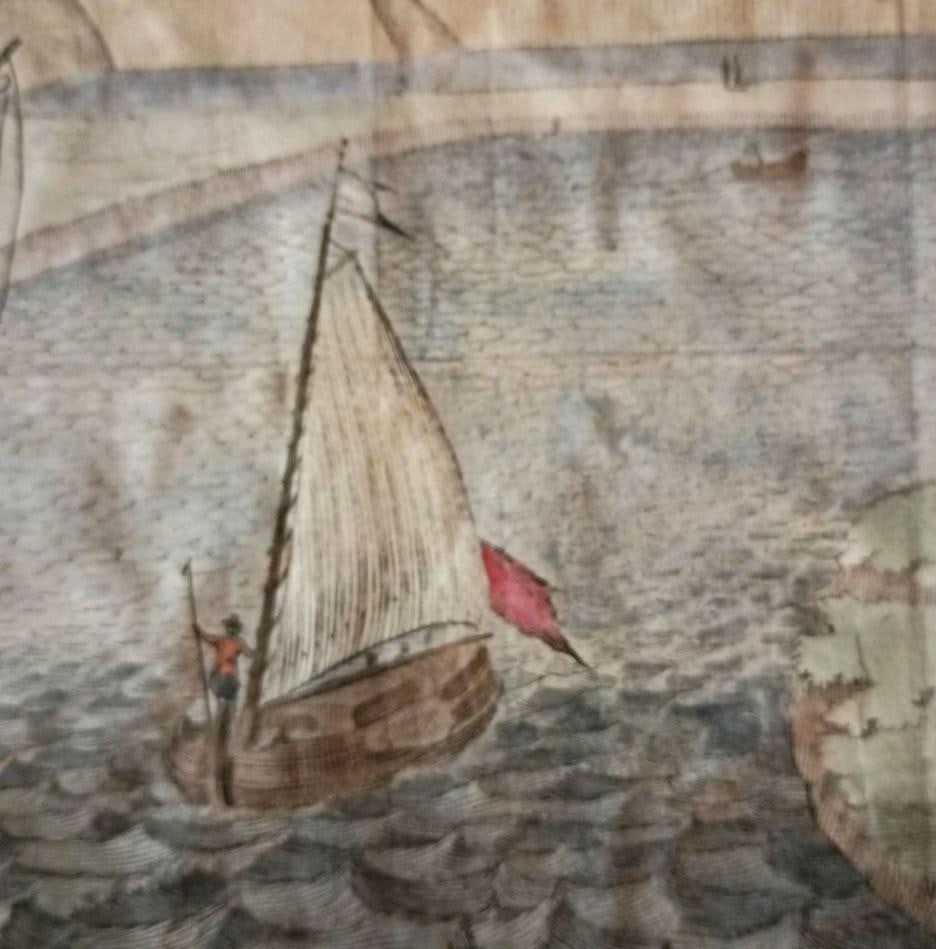 Map 1696 Hand Colored Engraving De Stad Tholen by Mattheus Smallegange Zeeland - 4