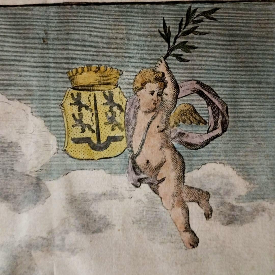 Map 1696 Hand Colored Engraving De Stad Tholen by Mattheus Smallegange Zeeland - 8