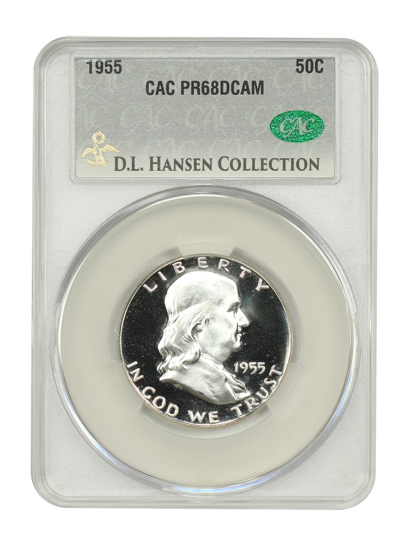 Franklin Half Dollar - 1955 50C CACG PR68DCAM ex: D.L. Hansen (1 of 4)