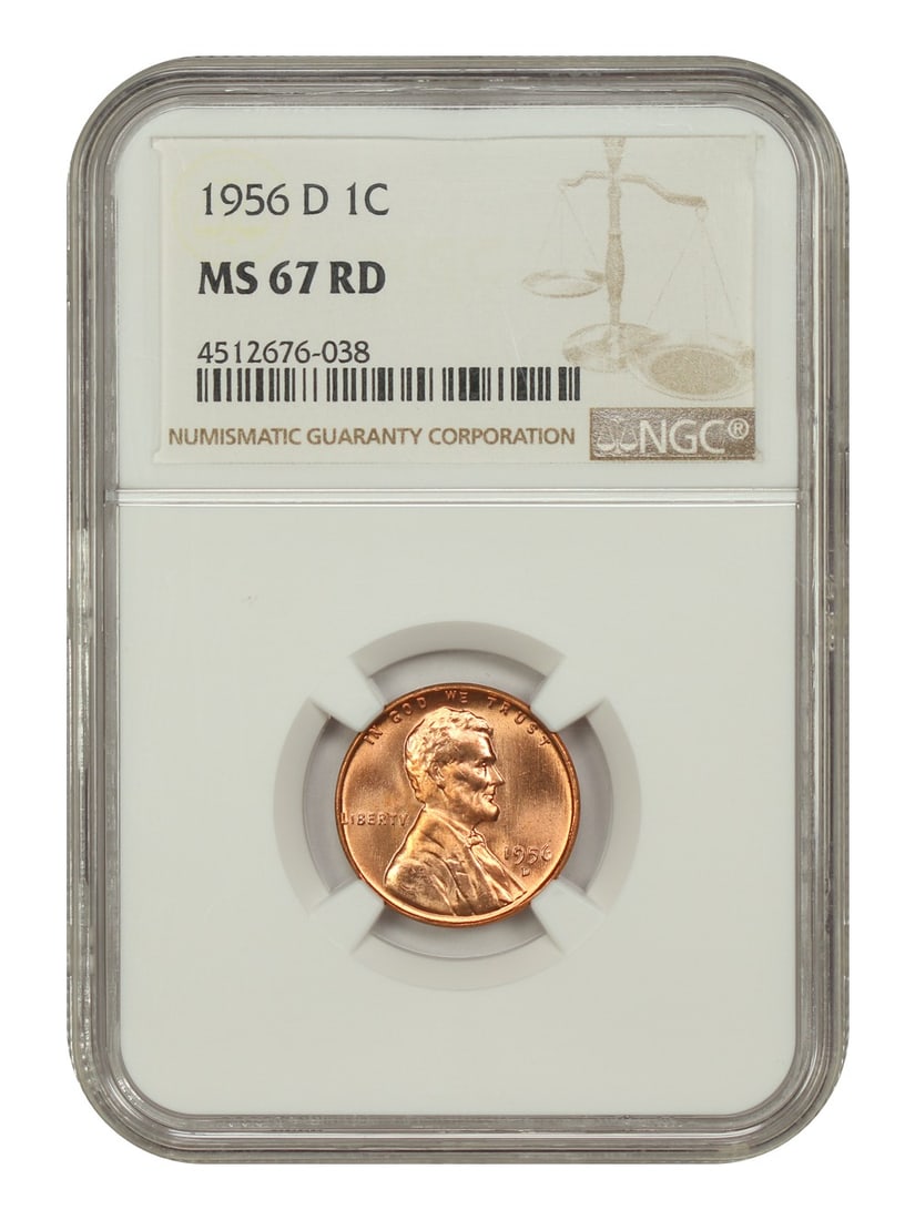 Lincoln Cent (Wheat Reverse) - 1956-D 1C NGC MS67RD: Lincoln Cent (Wheat Reverse) - 1956-D 1C NGC MS67RD This listing features Lincoln Cent (Wheat Reverse) - 1956-D 1C NGC MS67RD. Item specifics are provided below. Item Specifics: Certification: NGC