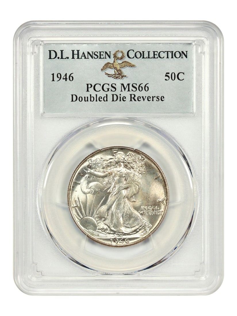 Hansen 1946 50C PCGS MS66 (Doubled Die Reverse) ex: D.L.: Hansen 1946 50C PCGS MS66 (Doubled Die Reverse) ex: D.L. This listing features Hansen 1946 50C PCGS MS66 (Doubled Die Reverse) ex: D.L.. Item specifics are provided below. Item Specifics: