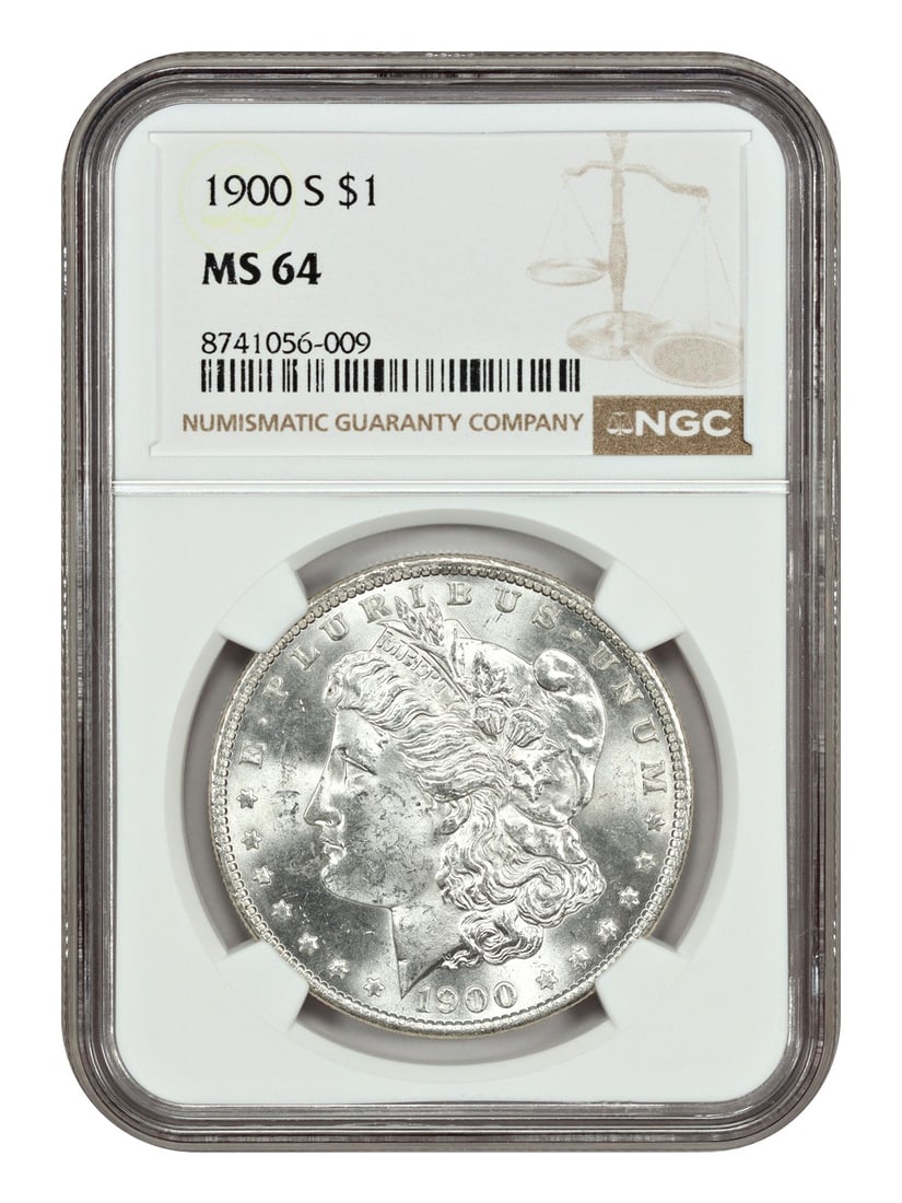 Morgan Dollar - 1900-S $1 NGC MS64: Morgan Dollar - 1900-S $1 NGC MS64 This listing features Morgan Dollar - 1900-S $1 NGC MS64. Item specifics are provided below. Item Specifics: Certification: NGC Certification Number: 8741056009
