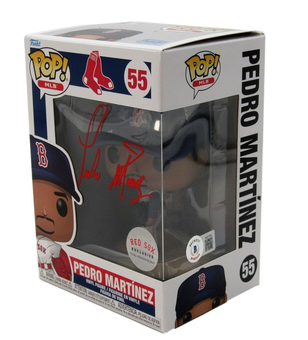 176561 Pedro Martinez HOF Autographed Funko POP! #55 Figurine Red Sox Beckett (1 of 9)