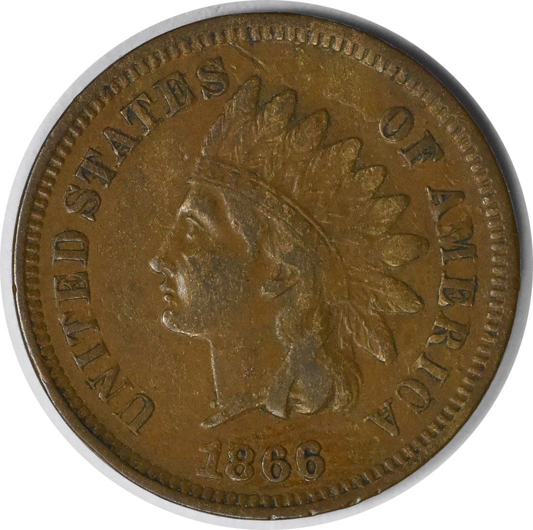 Uncertified 1866/ 1866 Indian Cent S-6 EF (1 of 2)