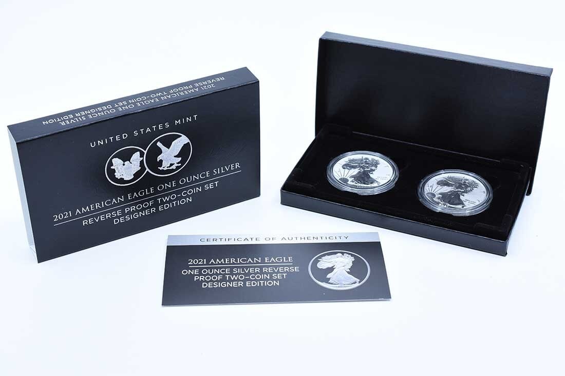 OGP 2021 $1 American Silver Eagle Designer Edition 2-Coin Set Reverse Proof in (1 of 1)