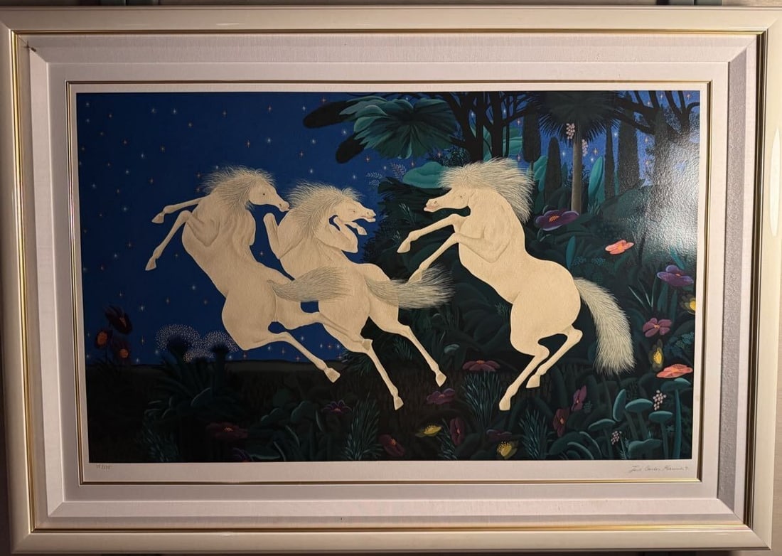 Peru Jos Carlos Ramos "Trio of Horses" Large Signed Lithograph 75/ 275 Framed (1 of 8)