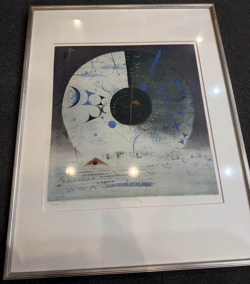 Framed Pavel Sukdolk "Chronometer" Czech Original Etching Signed Numbered (1 of 2)