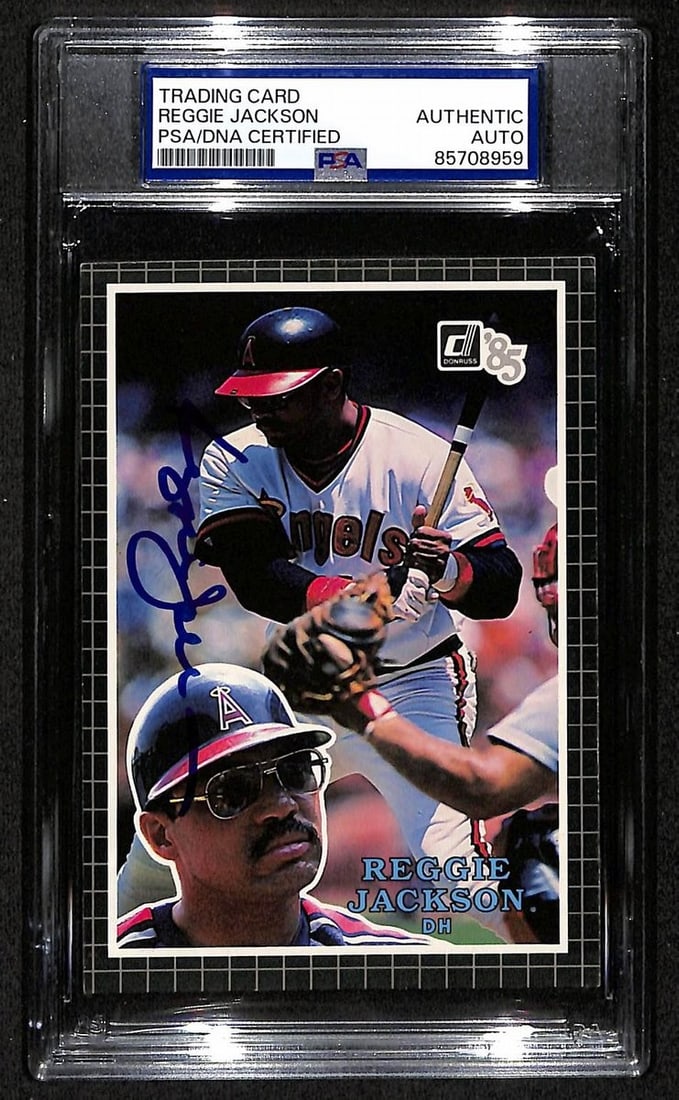 BA204262 Reggie Jackson HOF Angels Auto 1985 Donruss Action All-Stars PSA/ DNA (1 of 1)