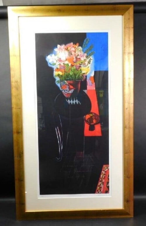 Signed Walter Bachinski Still life "Cuernavaca Lillies" Etching with Aquatint (1 of 10)