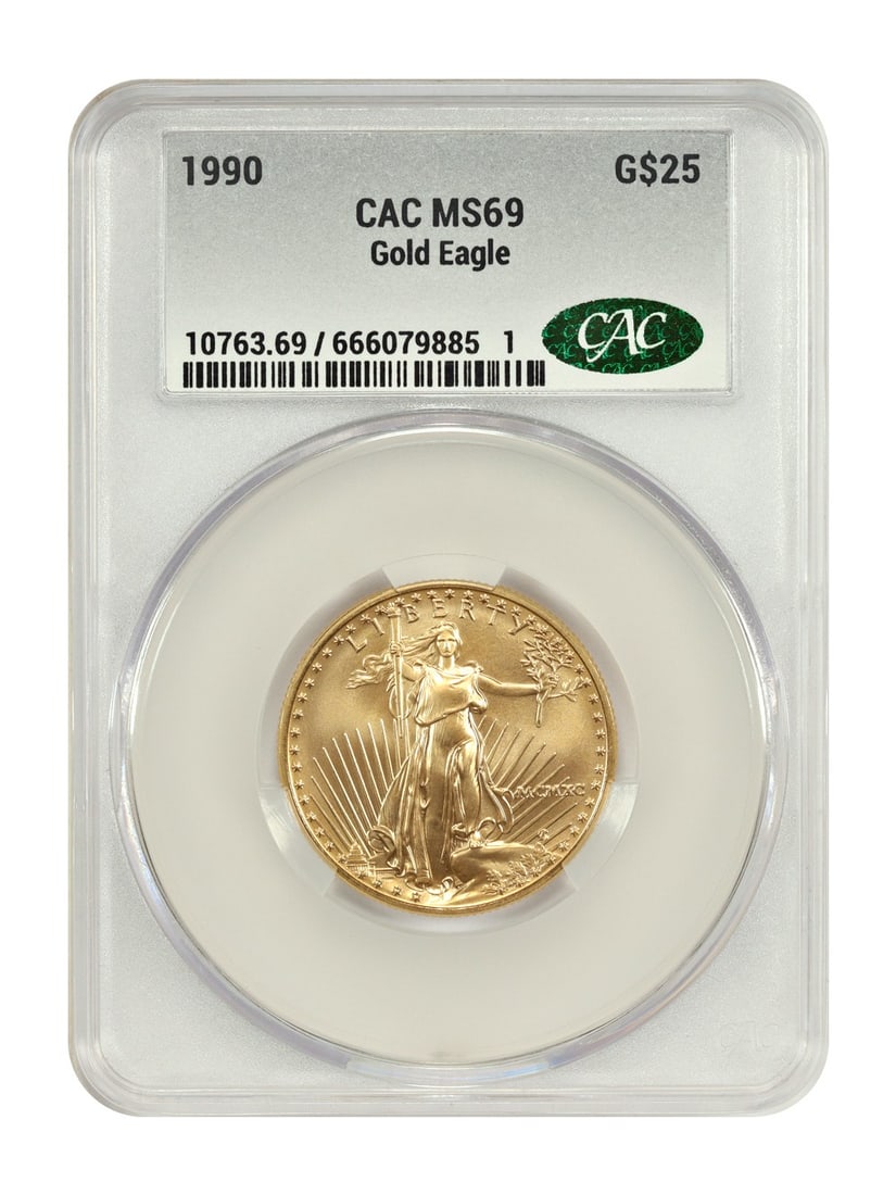 $25 Gold Eagles - 1990 $25 Gold Eagle CACG MS69 (1 of 4)