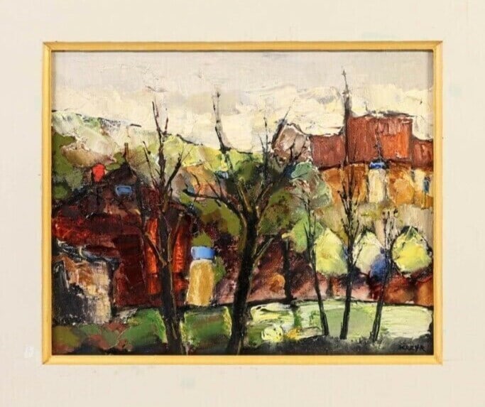 Framed Krzysztof Raczynski (Polish) 1991 Original Painting Oil on Canvas Signed (1 of 11)