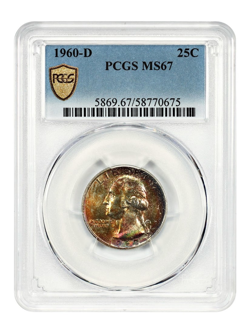 Rainbow Toned High-End Gem! - 1960-D 25C PCGS MS67 - Washington Quarter (1 of 4)