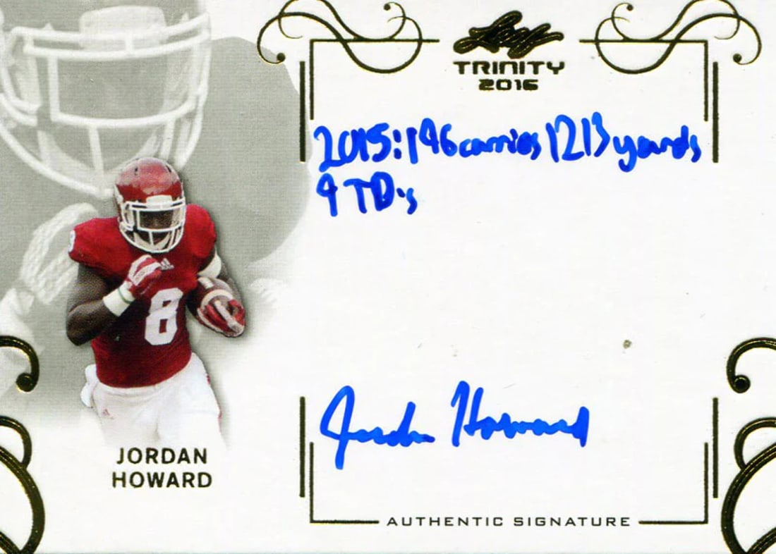 Card Jordan Howard Autographed 2016 Leaf Trinity (1 of 1)