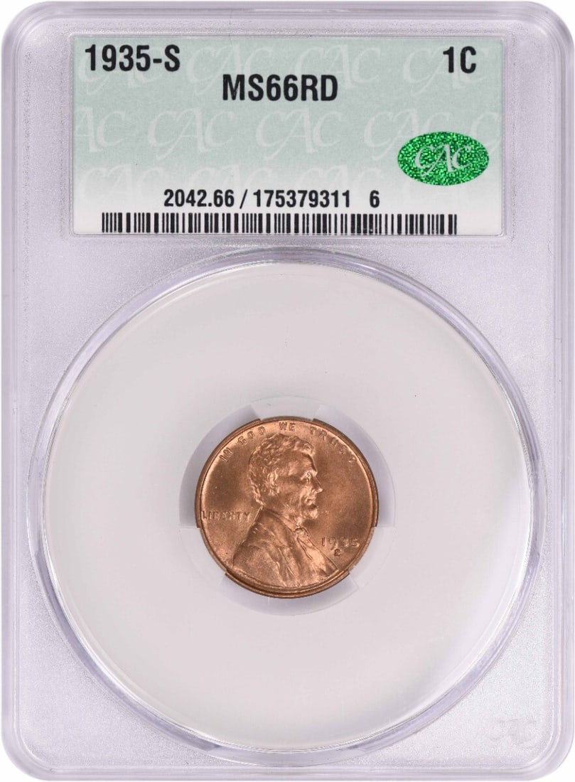 CACG 1935-S Lincoln Cent MS66RD (1 of 1)