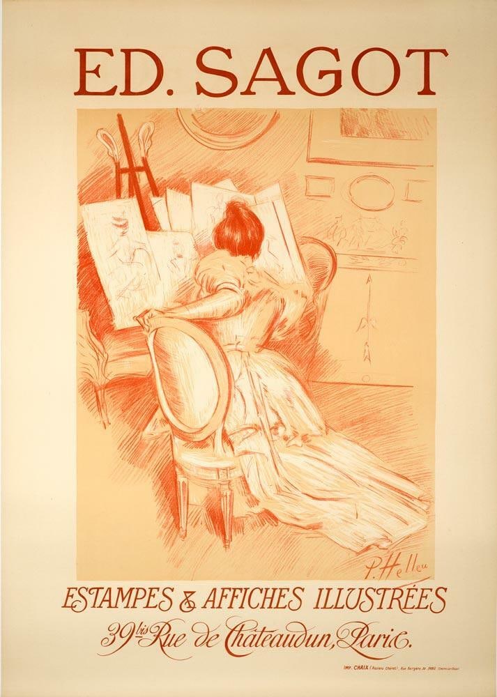 Affiches Heleu C1900 Editeurs Sagot Original Stone Lithograph Estampes (1 of 1)