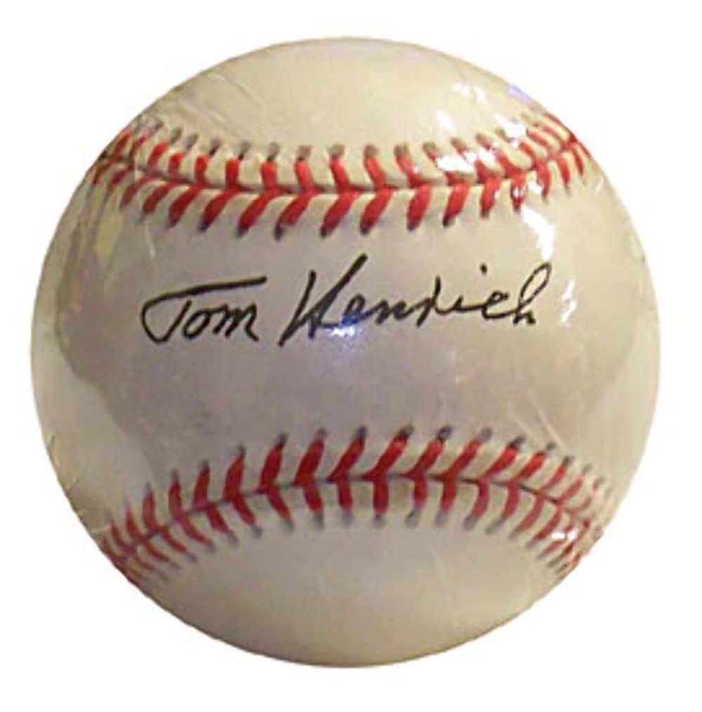 Baseball Tom Henrich Autographed Official American League (1 of 1)