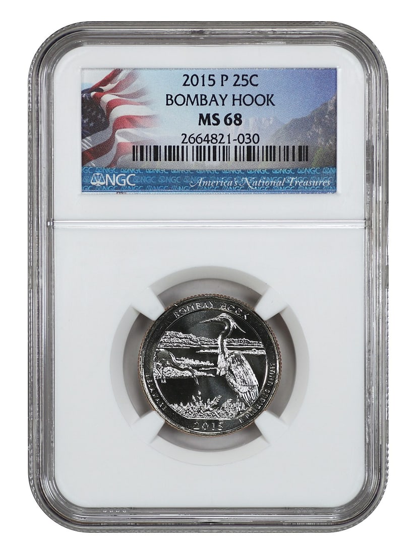 Clad - 2015-P 25C Bombay Hook NP NGC MS68 - Type 1: Clad - 2015-P 25C Bombay Hook NP NGC MS68 - Type 1 This listing features Clad - 2015-P 25C Bombay Hook NP NGC MS68 - Type 1. Item specifics are provided below. Item Specifics: Certification: NGC Certi