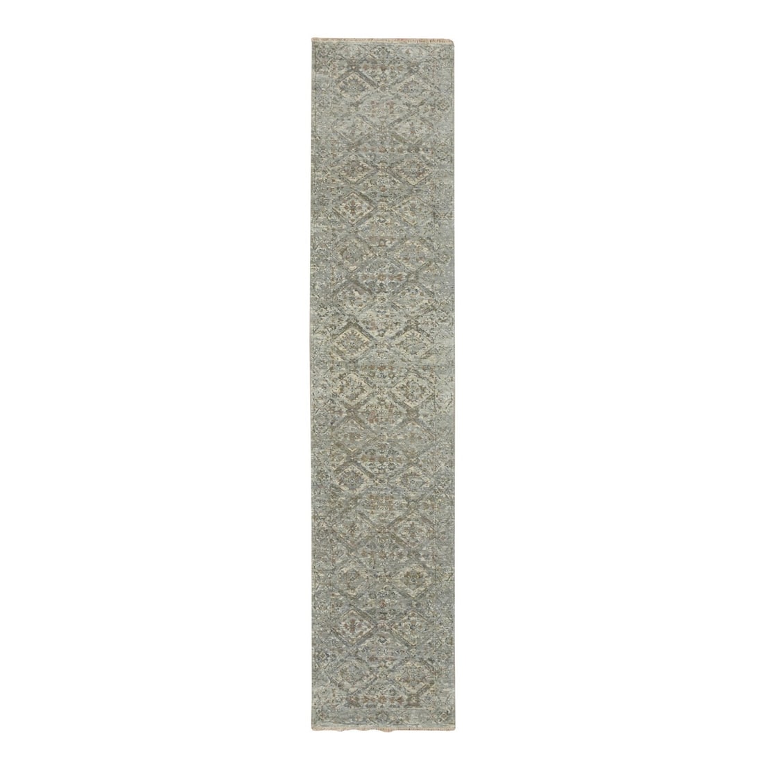 Rug 2'5"x12' Gray Erased and Broken Garden Design Runner Wool Hand Knotted: Rug 2'5"x12' Gray Erased and Broken Garden Design Runner Wool Hand Knotted This listing features Rug 2'5"x12' Gray Erased and Broken Garden Design Runner Wool Hand Knotted. Item specifics are provided