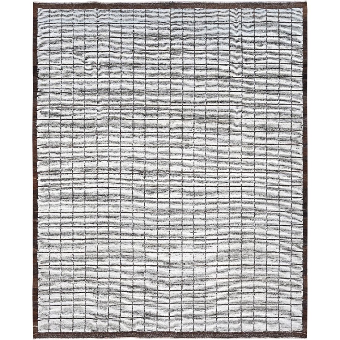 Rug 9'6"x11'8" White Moroccan Weave with Box Design 100% Wool Hand Knotted: Rug 9'6"x11'8" White Moroccan Weave with Box Design 100% Wool Hand Knotted This listing features Rug 9'6"x11'8" White Moroccan Weave with Box Design 100% Wool Hand Knotted. Item specifics are provided