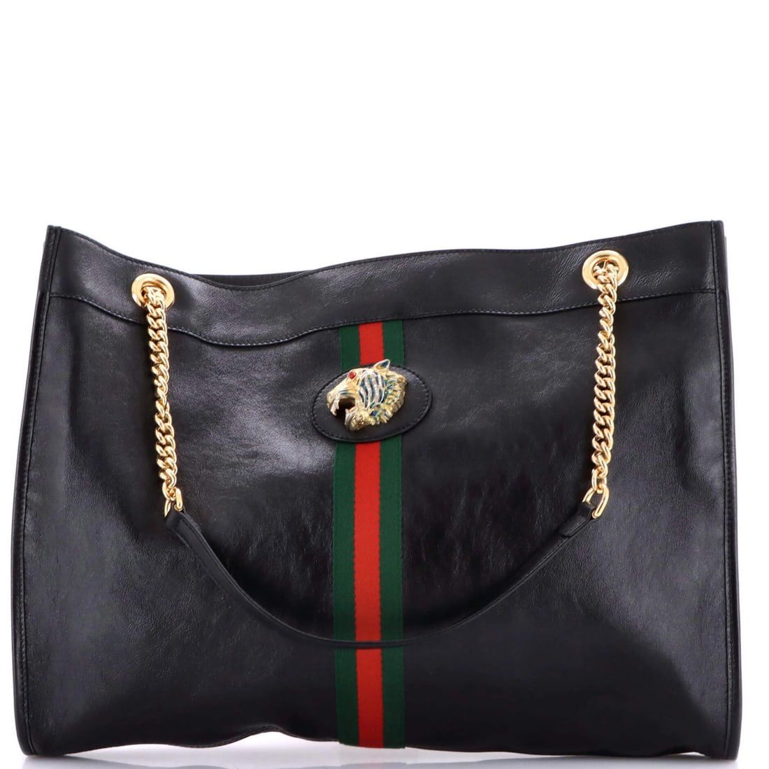 Large Gucci Rajah Chain Tote Leather: Large Gucci Rajah Chain Tote Leather This listing features Large Gucci Rajah Chain Tote Leather. Item specifics are provided below. Item Specifics: Brand: Gucci Exterior Material: Leather Style: Totes