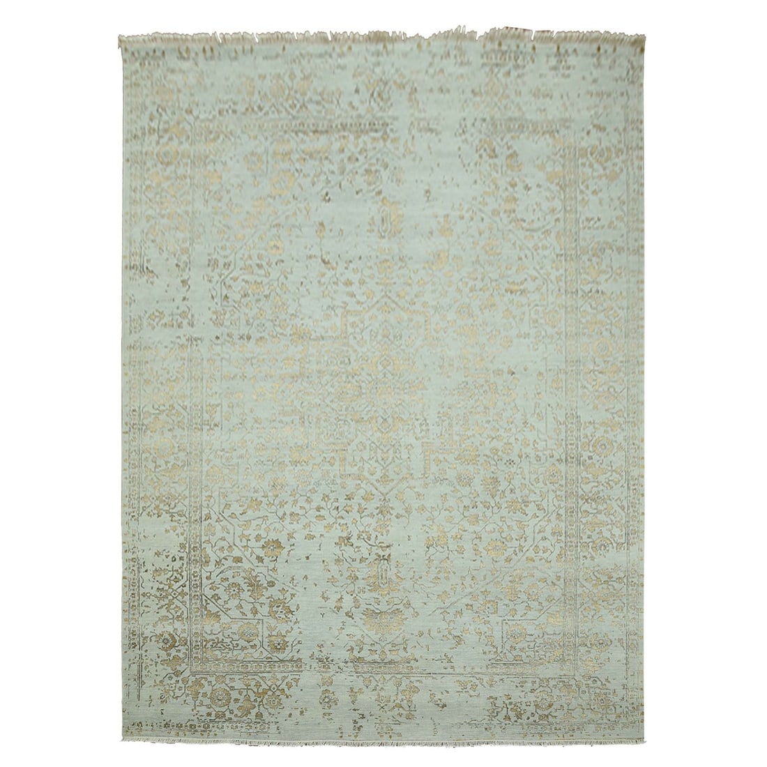 Rug 10'x14' Gray Hand Knotted Zoroastrian Heris Design Wool and Silk: Rug 10'x14' Gray Hand Knotted Zoroastrian Heris Design Wool and Silk This listing features Rug 10'x14' Gray Hand Knotted Zoroastrian Heris Design Wool and Silk. Item specifics are provided below. Item