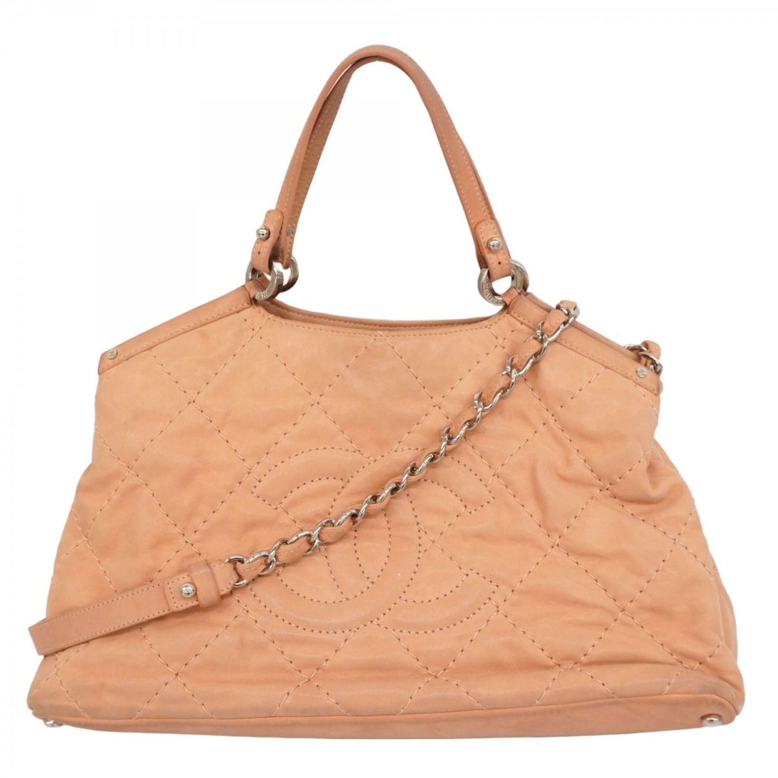 Leather Chanel Handbag: Leather Chanel Handbag This listing features Leather Chanel Handbag. Item specifics are provided below. Item Specifics: Brand: Chanel Type: Handbag Material: Leather Color: Pink Hardware Color: Silver