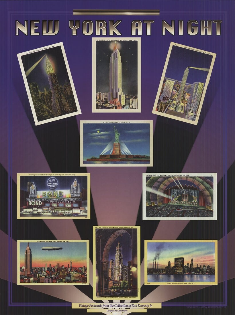 1997 ANDY HICKES New York at Night 24" x 18" Offset Lithograph: 1997 ANDY HICKES New York at Night 24" x 18" Offset Lithograph This listing features 1997 ANDY HICKES New York at Night 24" x 18" Offset Lithograph. Item specifics are provided below. Item Specifics: