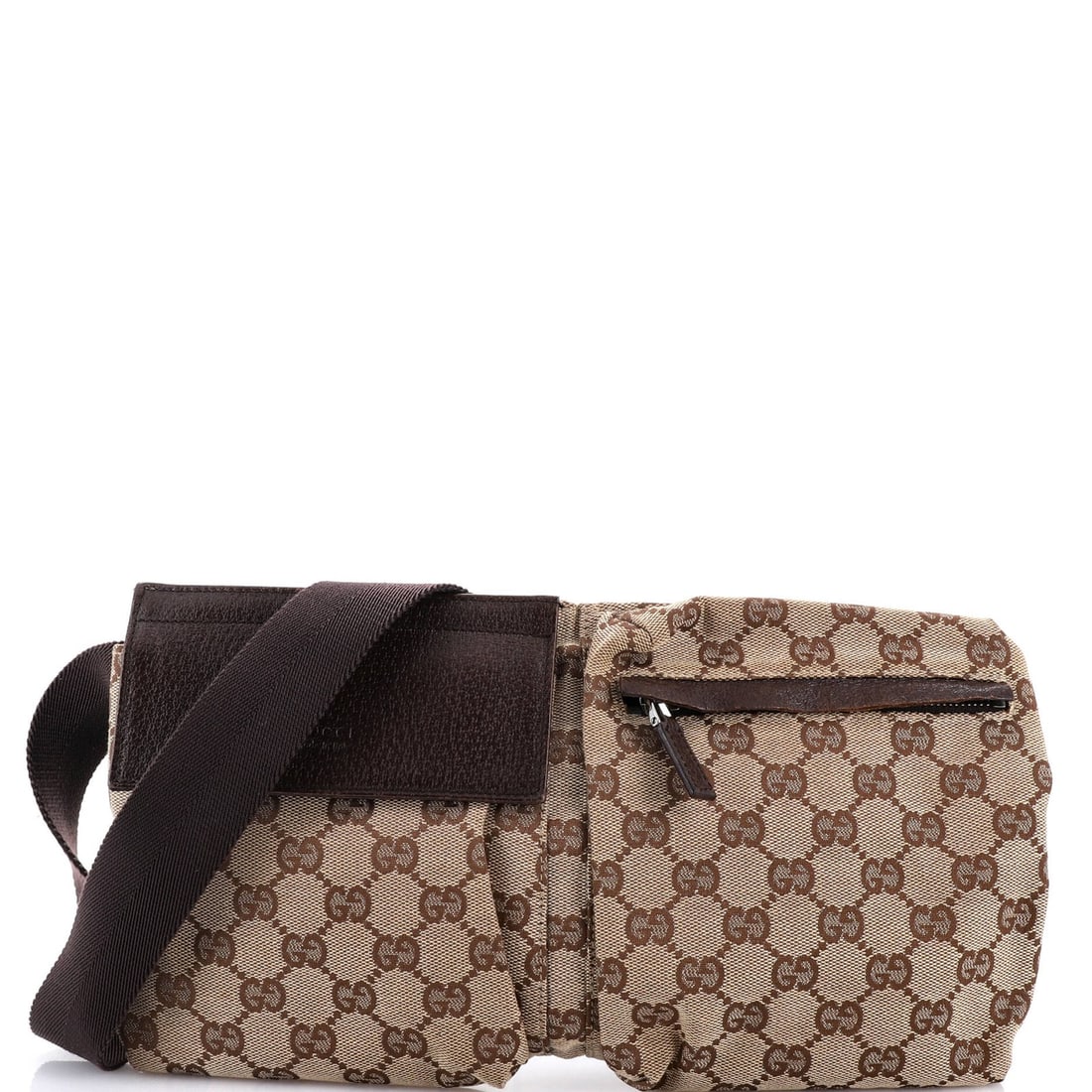 Leather Gucci Vintage Double Belt Bag GG Canvas with: Leather Gucci Vintage Double Belt Bag GG Canvas with This listing features Leather Gucci Vintage Double Belt Bag GG Canvas with. Item specifics are provided below. Item Specifics: Brand: Gucci Exterio
