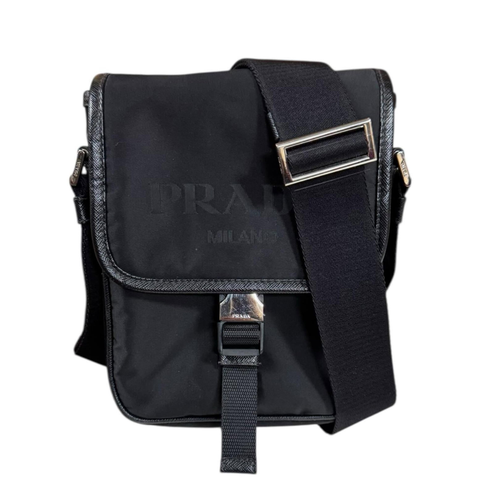 Nylon Prada Shoulder Bag: Nylon Prada Shoulder Bag This listing features Nylon Prada Shoulder Bag. Item specifics are provided below. Item Specifics: Brand: Prada Type: Shoulder Bag Material: Nylon Color: Black Gender: Men Han