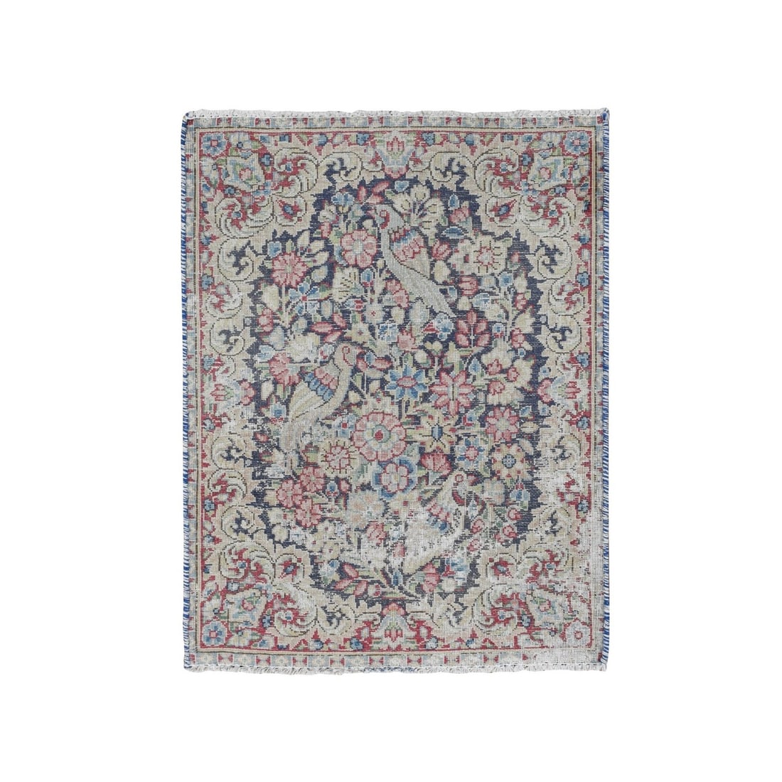 Rug 1'7"x2'2" Blue Vintage Zoroastrian Karman Worn Wool Hand Knotted Mat: Rug 1'7"x2'2" Blue Vintage Zoroastrian Karman Worn Wool Hand Knotted Mat This listing features Rug 1'7"x2'2" Blue Vintage Zoroastrian Karman Worn Wool Hand Knotted Mat. Item specifics are provided bel