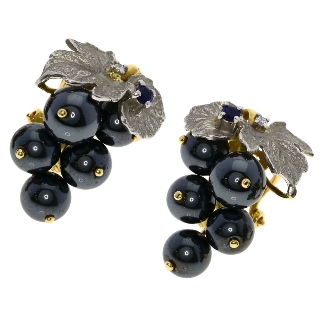 Yellow NOBUKO ISHIKAWA Grape motif Hematite Sapphire Diamond Earring K18: Yellow NOBUKO ISHIKAWA Grape motif Hematite Sapphire Diamond Earring K18 This listing features Yellow NOBUKO ISHIKAWA Grape motif Hematite Sapphire Diamond Earring K18. Item specifics are provided bel
