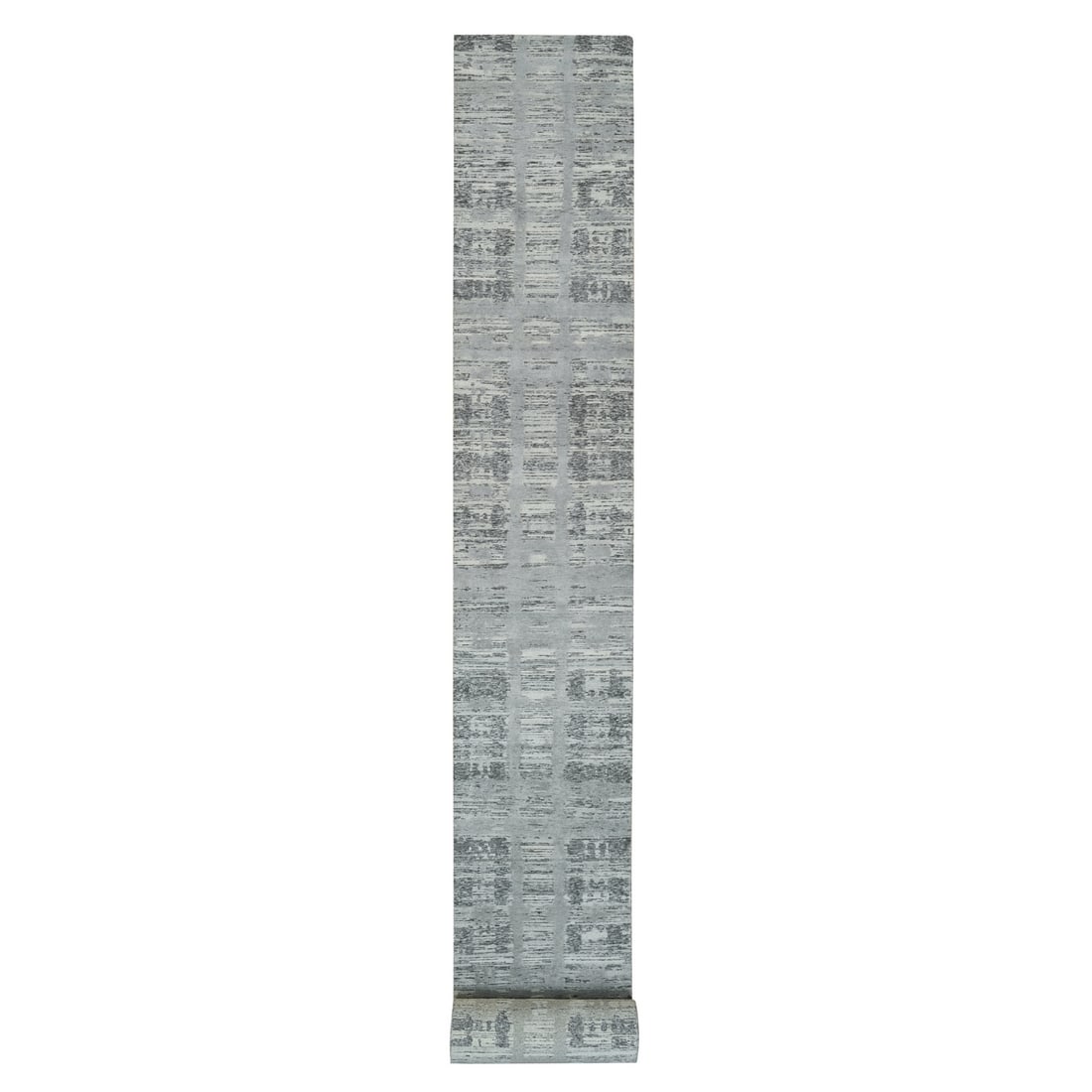 Rug 2'7"x25'6" Gray Hand Spun Wool Hand Knotted Modern Design XL Runner: Rug 2'7"x25'6" Gray Hand Spun Wool Hand Knotted Modern Design XL Runner This listing features Rug 2'7"x25'6" Gray Hand Spun Wool Hand Knotted Modern Design XL Runner. Item specifics are provided below