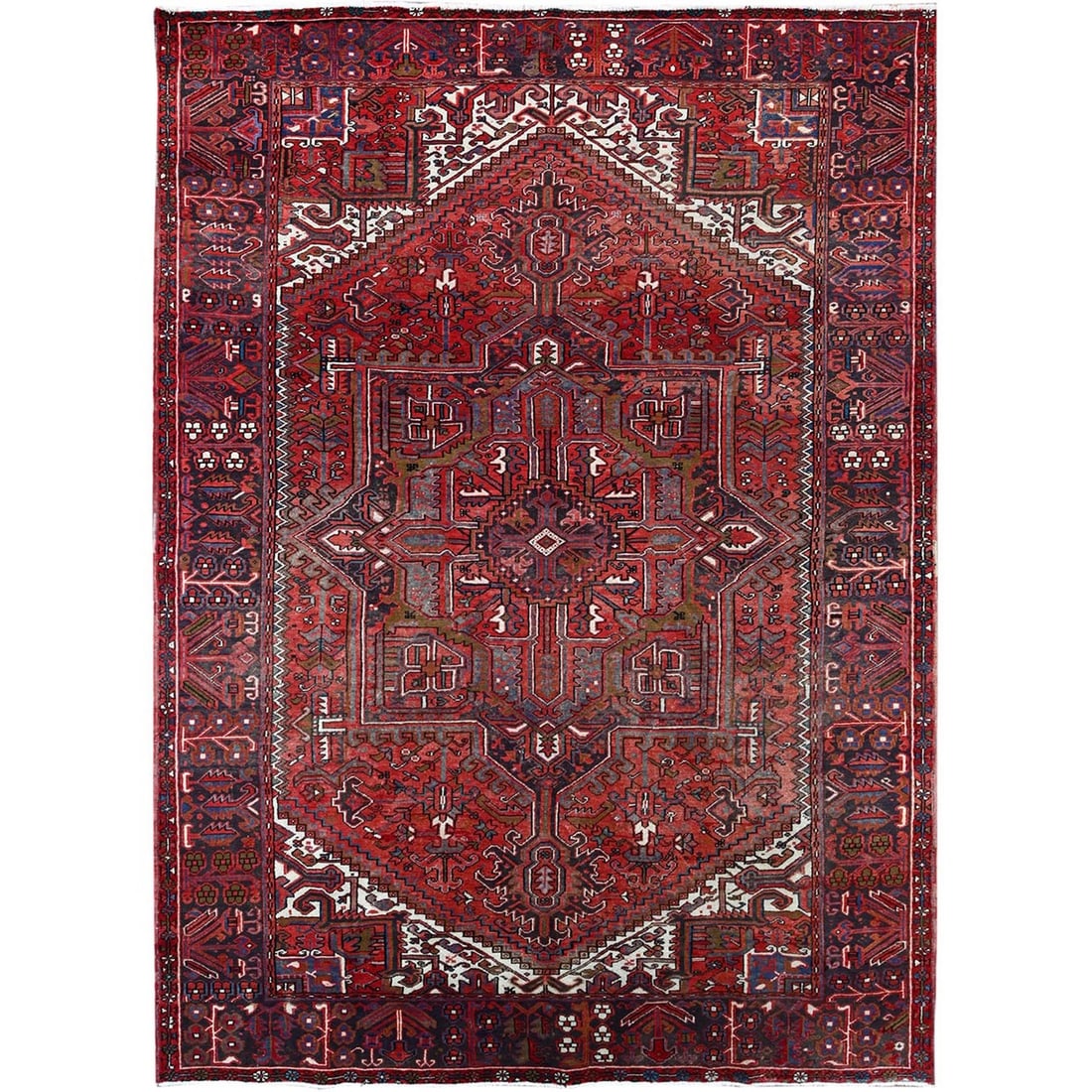 Rug 7'10"x11'4" Red Hand Knotted Cleaned Evenly Worn Vintage Oriental: Rug 7'10"x11'4" Red Hand Knotted Cleaned Evenly Worn Vintage Oriental This listing features Rug 7'10"x11'4" Red Hand Knotted Cleaned Evenly Worn Vintage Oriental. Item specifics are provided below. It