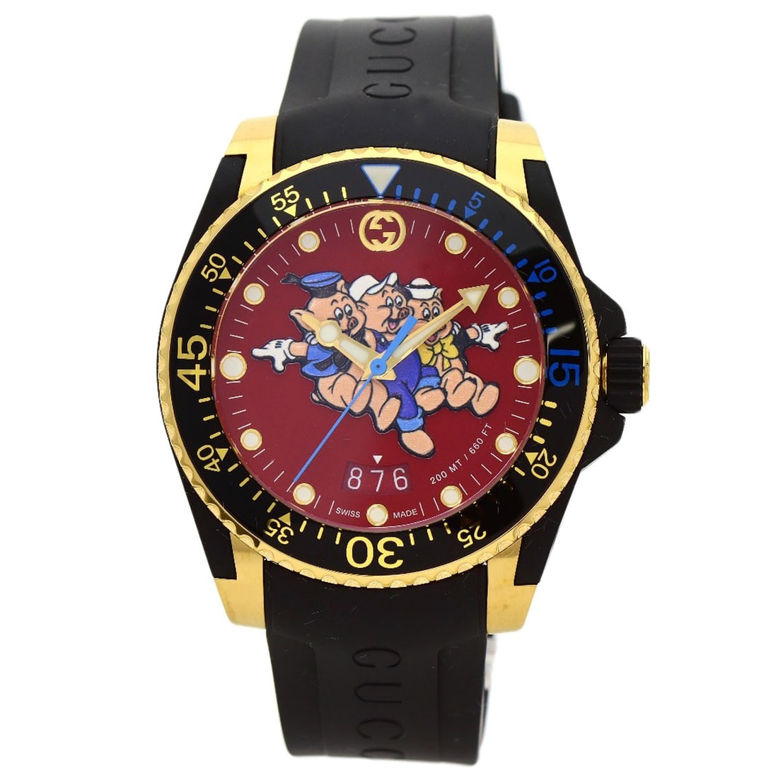 Rubber GUCCI DIVE The Three Little Pigs Watches 136.3 Gold Plated/: Rubber GUCCI DIVE The Three Little Pigs Watches 136.3 Gold Plated/ This listing features Rubber GUCCI DIVE The Three Little Pigs Watches 136.3 Gold Plated/. Item specifics are provided below. Item