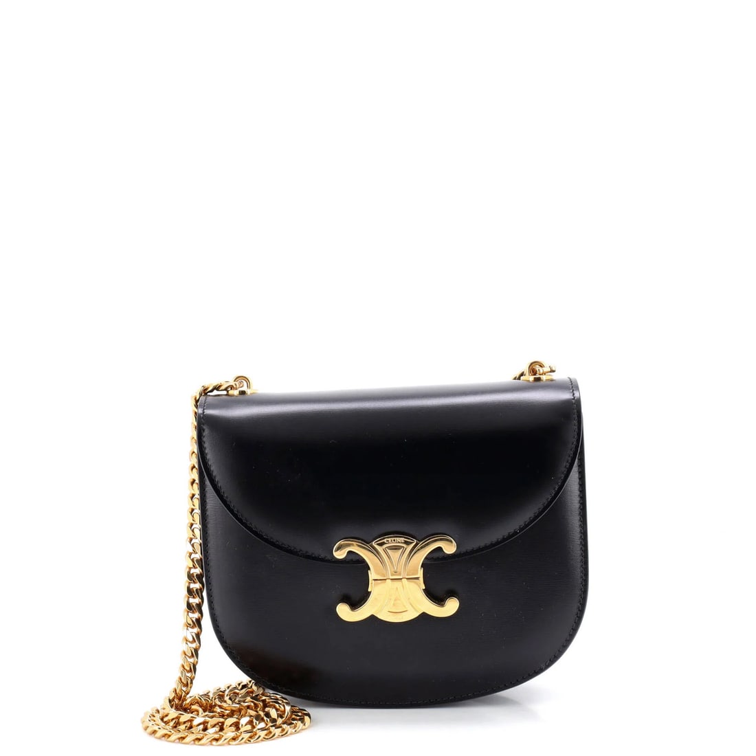 Leather Celine Triomphe Besace Clea Chain Flap Bag: Leather Celine Triomphe Besace Clea Chain Flap Bag This listing features Leather Celine Triomphe Besace Clea Chain Flap Bag. Item specifics are provided below. Item Specifics: Brand: Celine Exterior M