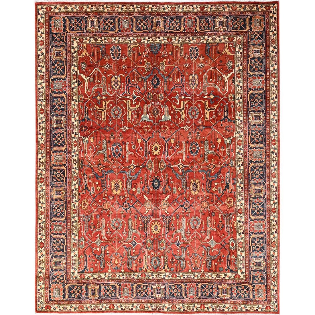 Wool 8'1"x9'9" Berry Red Hand Knotted Rug Bijar Garus Design High Mountain: Wool 8'1"x9'9" Berry Red Hand Knotted Rug Bijar Garus Design High Mountain This listing features Wool 8'1"x9'9" Berry Red Hand Knotted Rug Bijar Garus Design High Mountain. Item specifics are provided